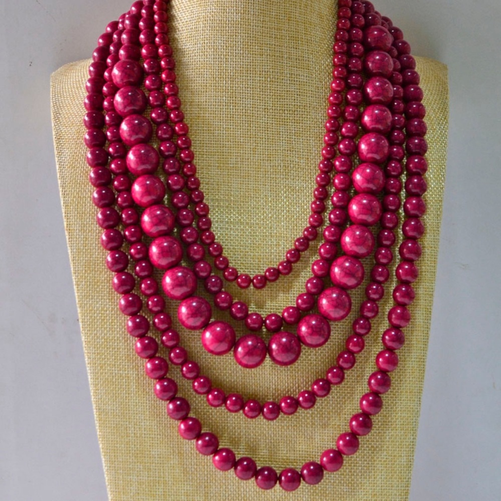 New BaubleBar Red Globe Strands Necklace