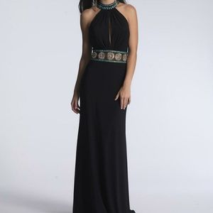 Beaded Jersey Racerback Dress