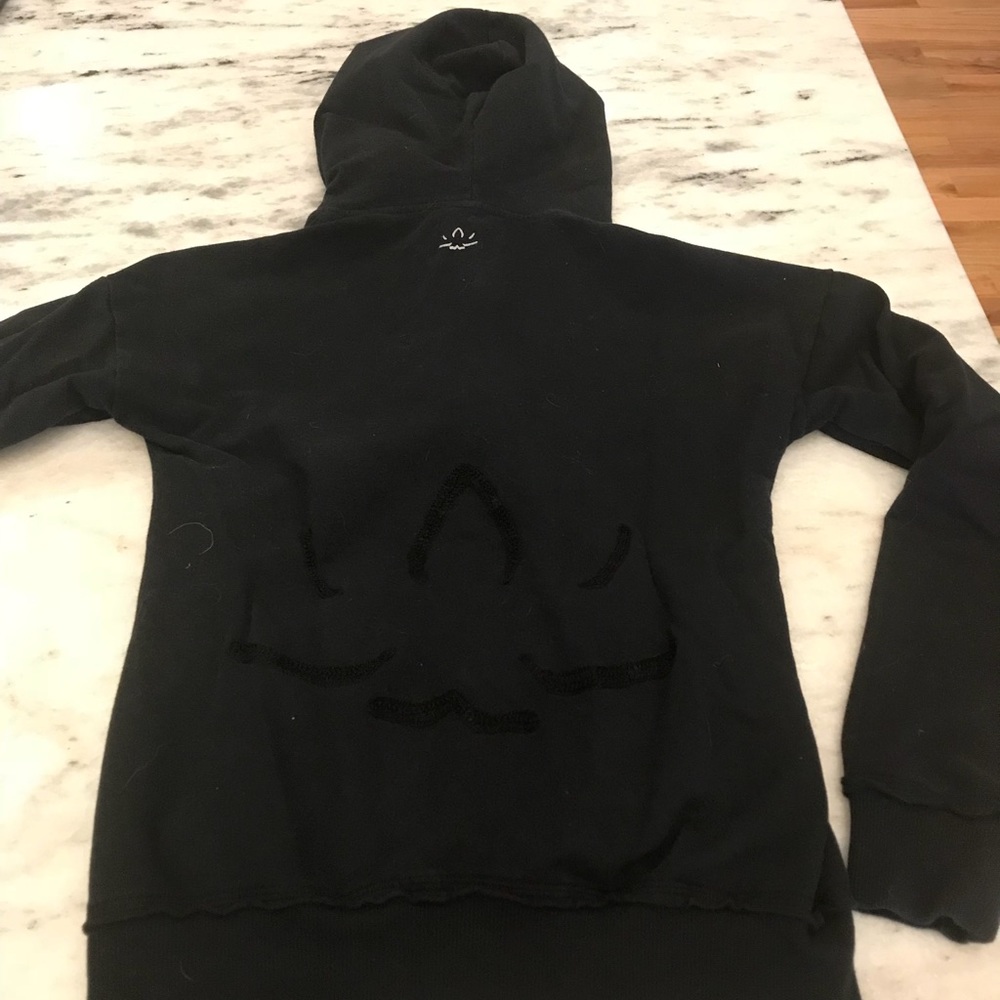 Beyond Yoga Alo XS Black Organic Cotton Zip Hoodie