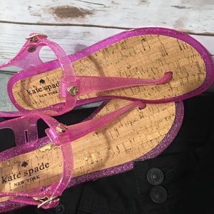 NWOT Kate Spade Pink Glitter Jelly Sandals Sz 7
