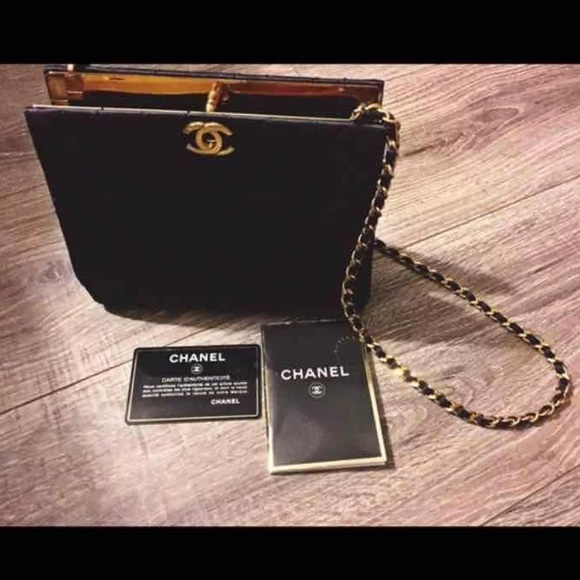 🎉FLASH SALE🎉AUTHENTIC vintge black satin Chanel - Picture 2 of 6