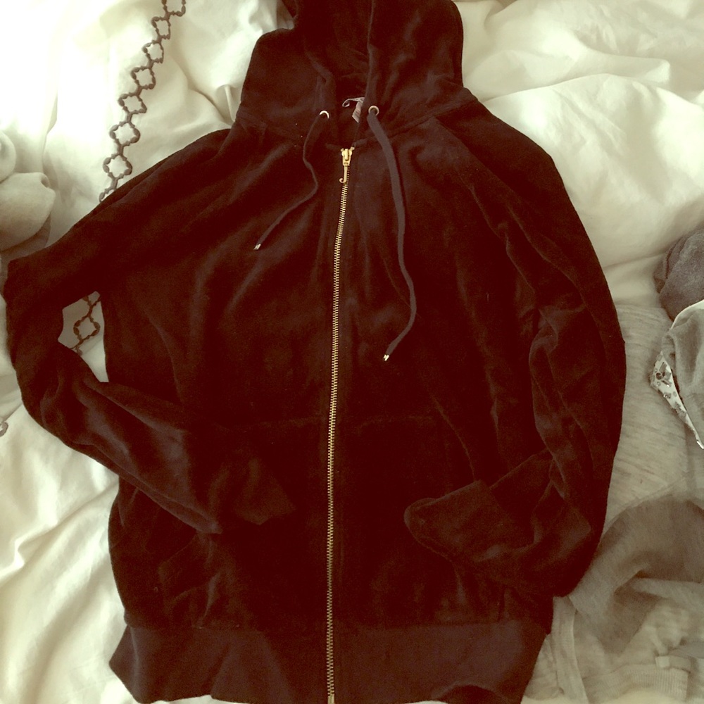Brand new Juicy couture black velour zip up