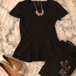 Black Peplum Top size small from Forever 21