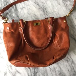 J. Crew Leather Crossbody - Saddle Brown