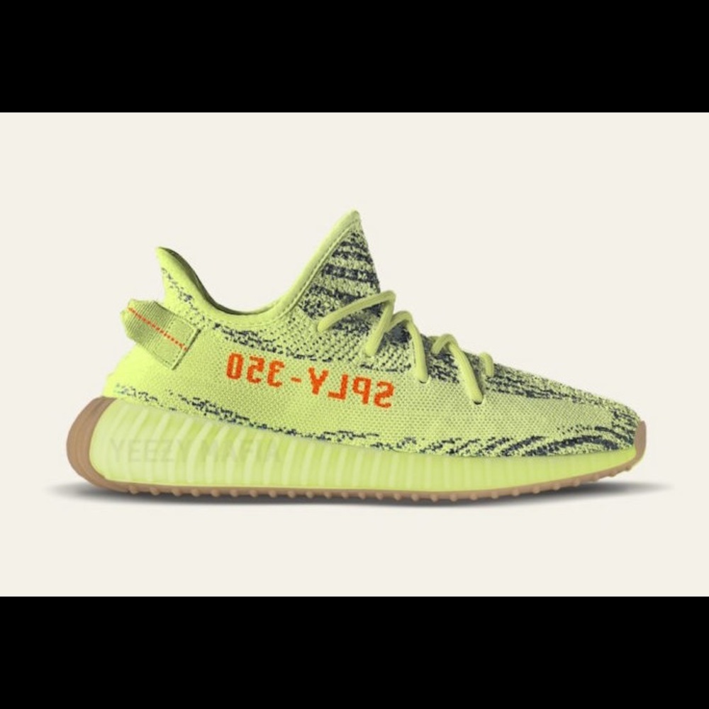 Semi frozen yellow yeezy V2 size 10