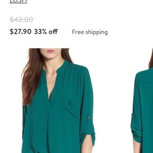 Lush Perfect Roll Tab Sleeve Tunic