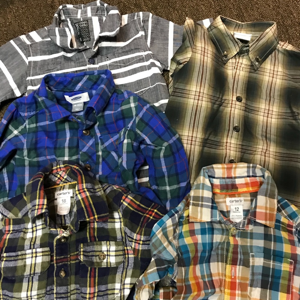 7 baby boys flannel shirt 18 to 24 month