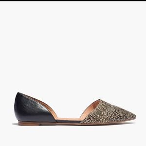 Madewell D'orsay Flats Black Dotted Calf 8.5