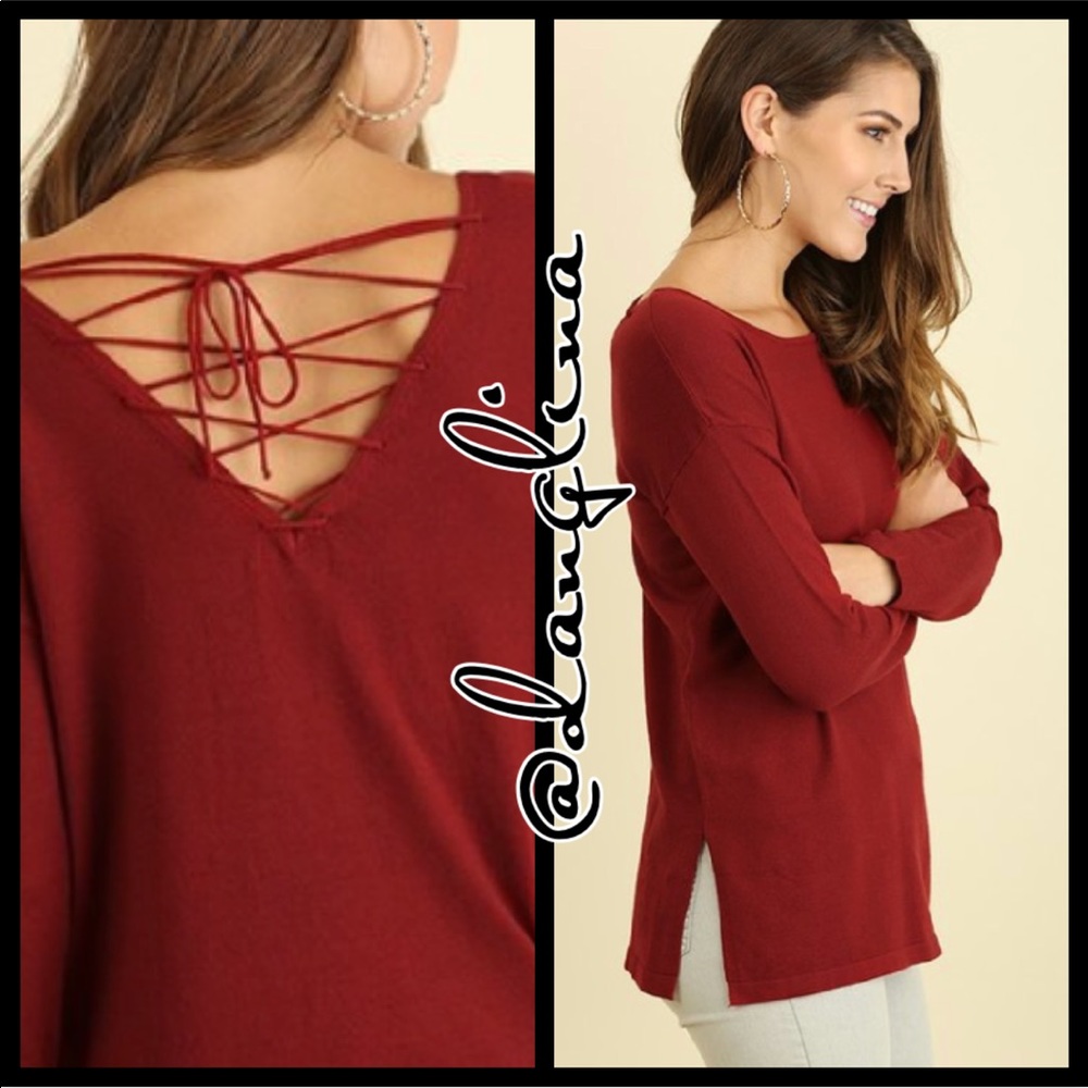 Lace up back comfortable perfect fit sweater
