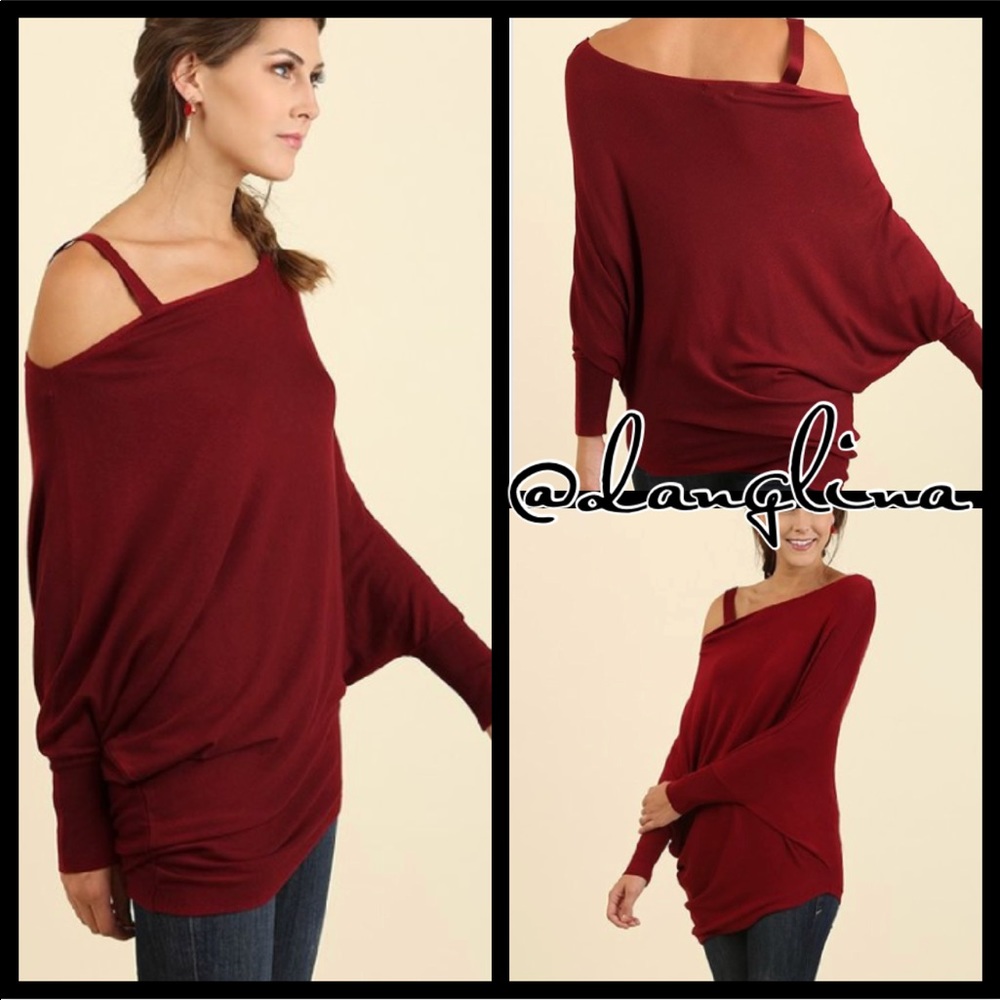 Batwing off the shoulder sweater