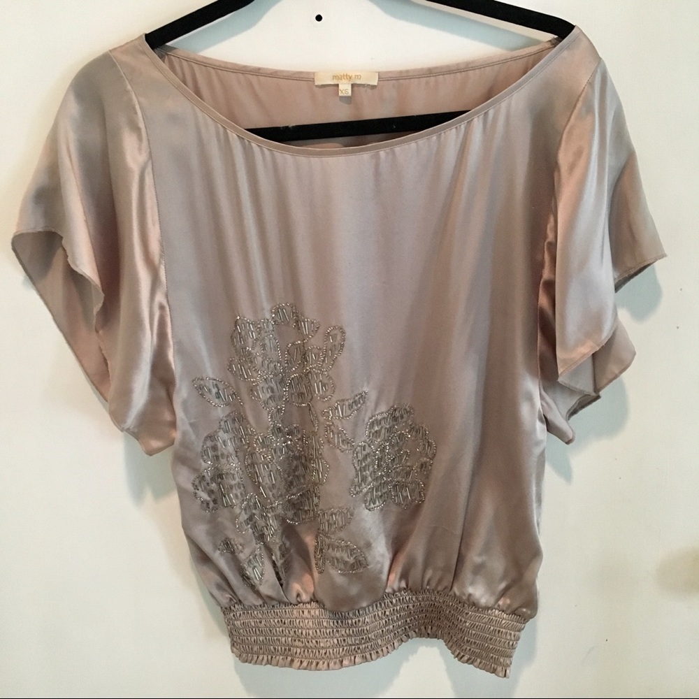 Matty M Silky Beaded Top