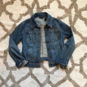 Distressed denim jacket