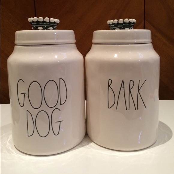 Rae Dunn GOOD DOG BARK Large Canisters