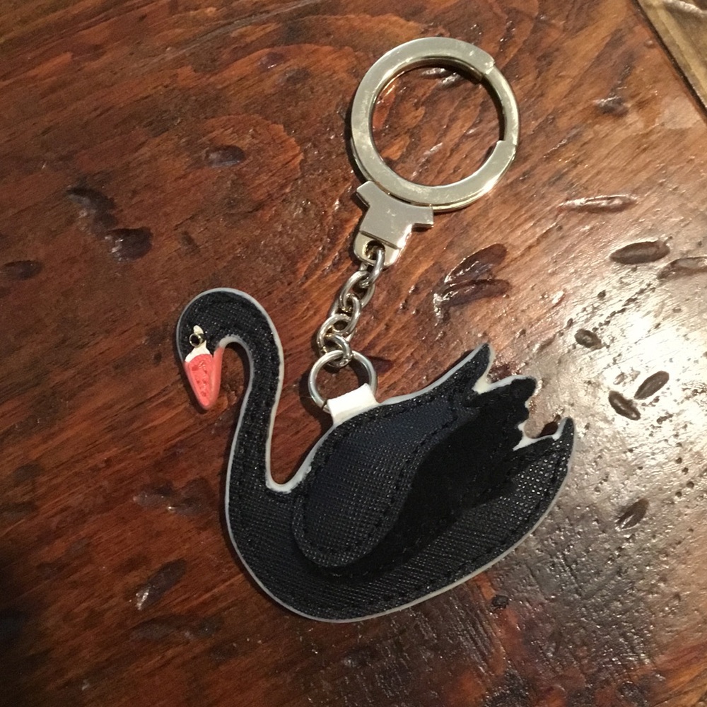 Kate spade leather swan keychain