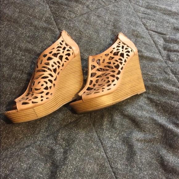 Nude Wedge Heels - Picture 1 of 4