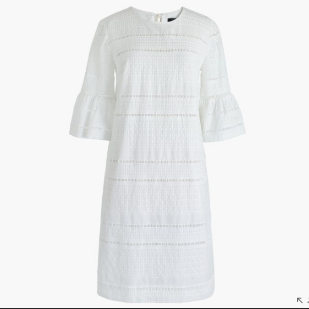 JCrew Flutter-sleeve shift dress in eyelet