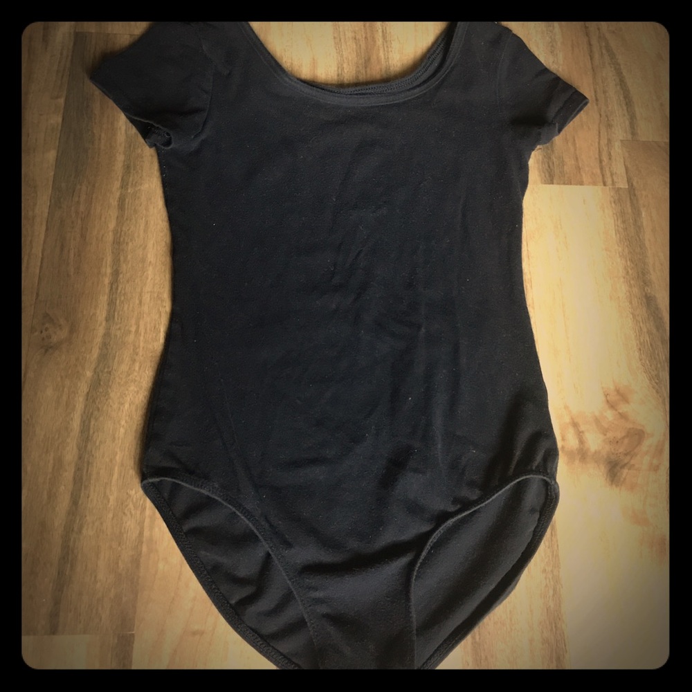 Solid black leotard