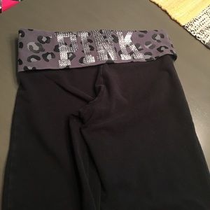 Black gray cheetah pink brand Capri boot leg