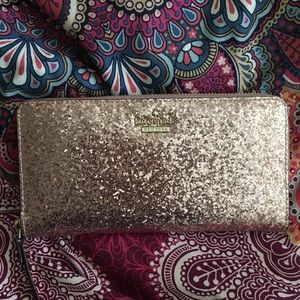Kate Spade Rose Gold Glitter Wallet
