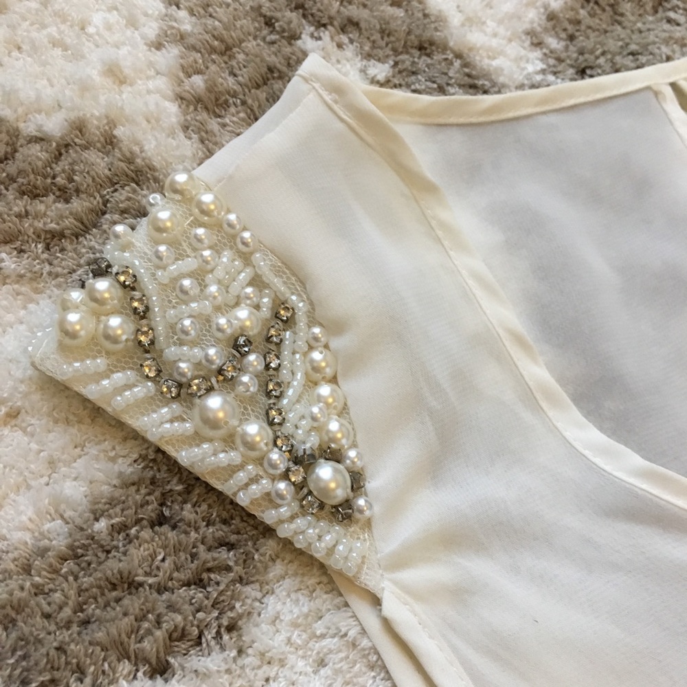 Embellished sheer tank