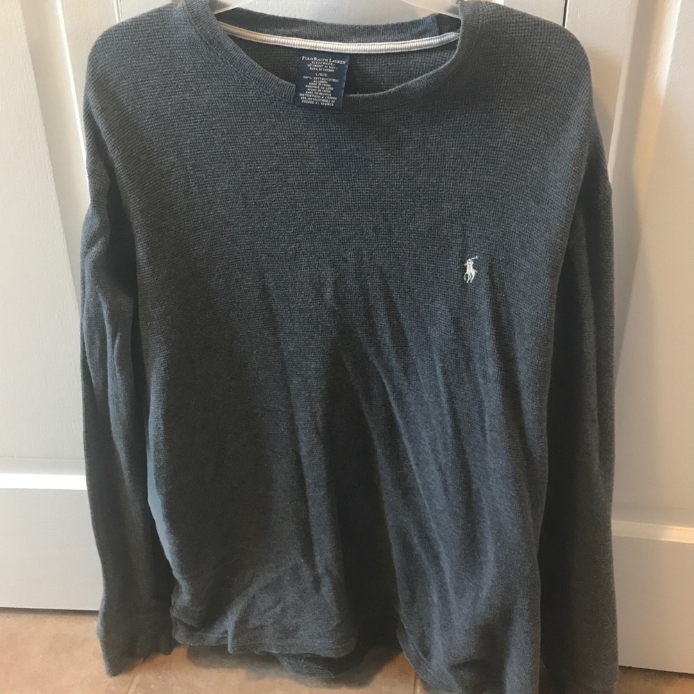 Men's long sleeve dark grey Ralph Lauren knit