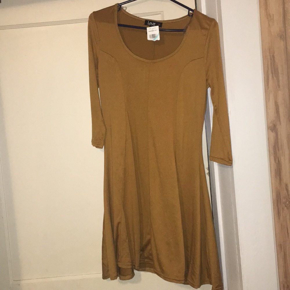 Mustard Quarter length Dress
