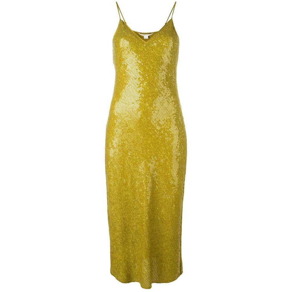 NWT DvF $1200 "Gold Patina" Sequin "Havita" Dress