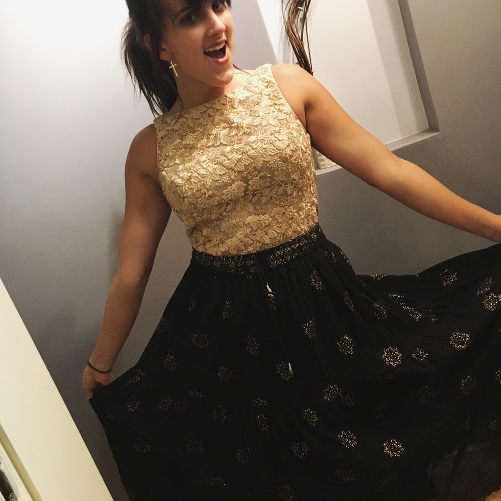 Gold top, & Hippie skirt