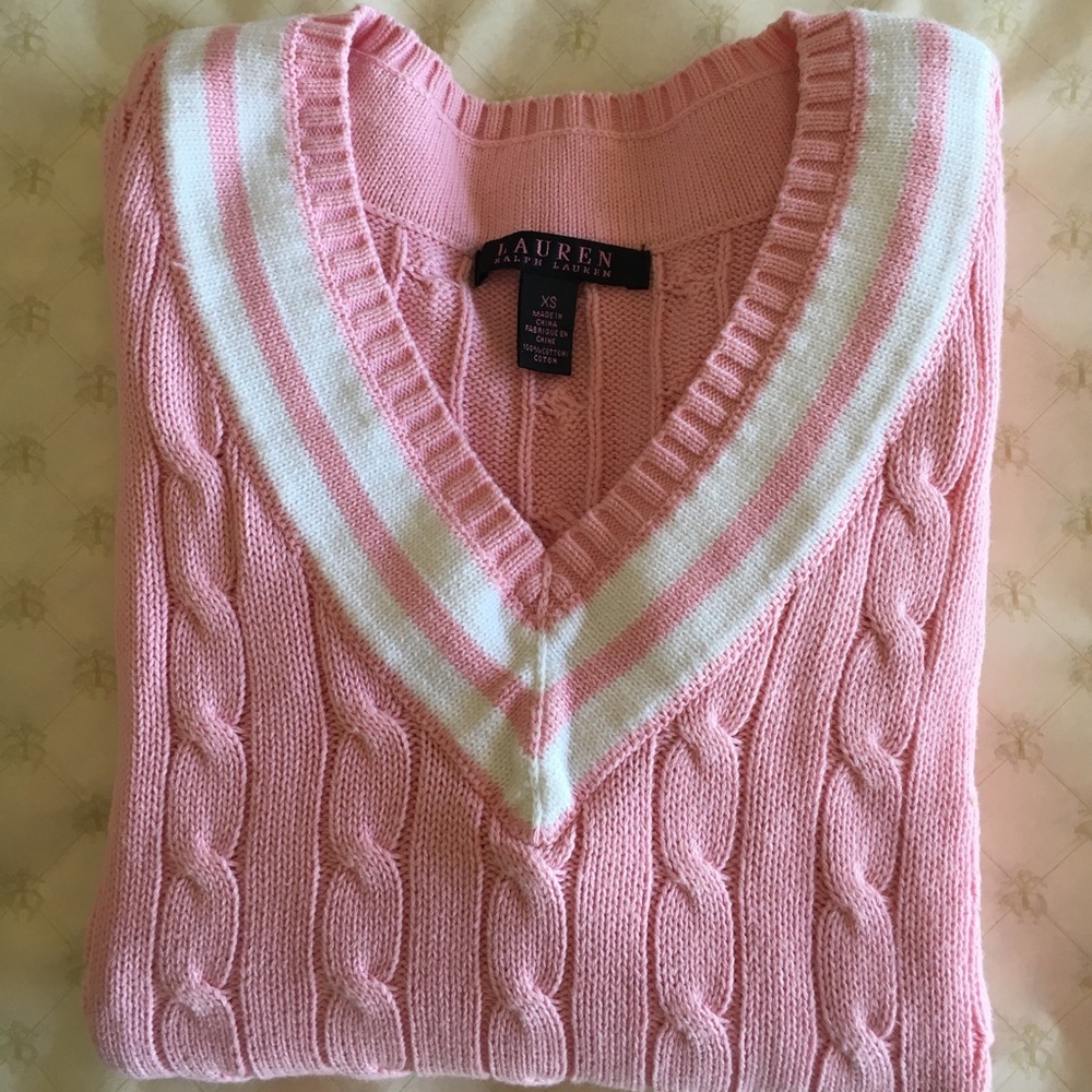 Ralph Lauren Cable-Knit Cricket V-Neck Sweater