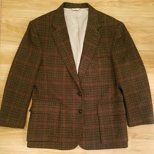 Mens Vintage Bespoke Brown Houndstooth Blazer 44R