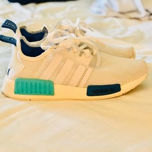 White and blue Adidas NMD