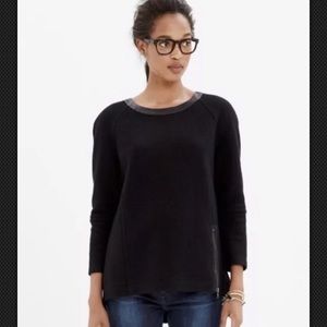 Sold out! Madewell wool leather trim sweatshirt M