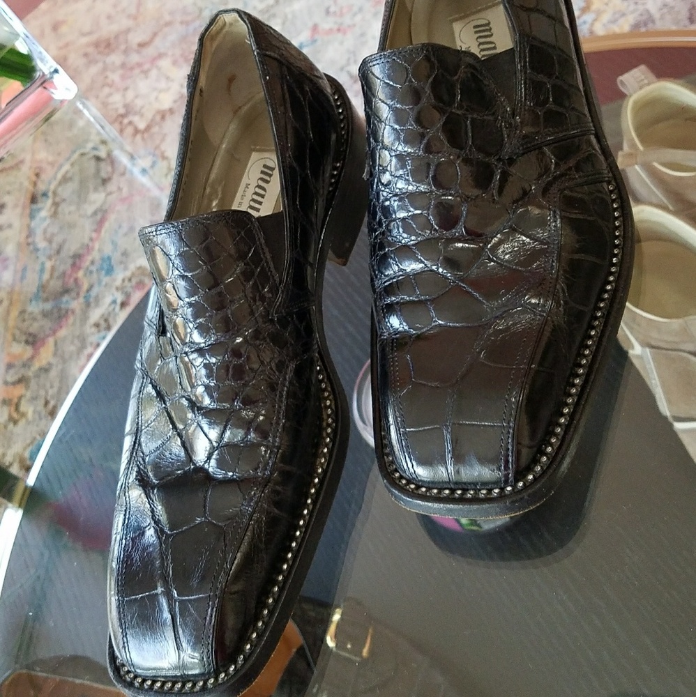 Authentic  alligator men's shoes made in Italy