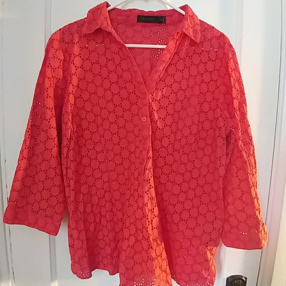 Orange 3/4 Sleeve Lightweight Top