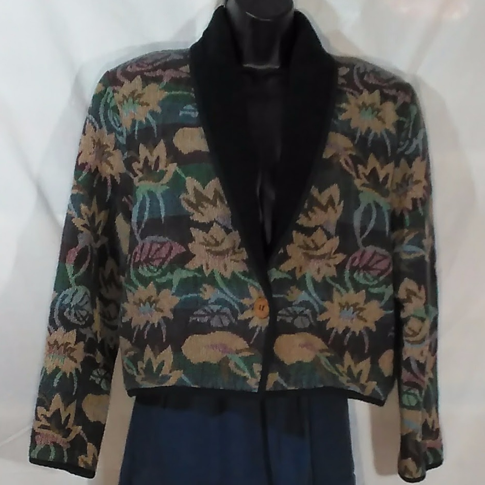 90's New Identity Cropped vintage blanket jacket