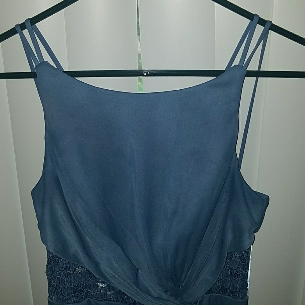 Steel Blue Davids Bridal Bridesmaid Dress