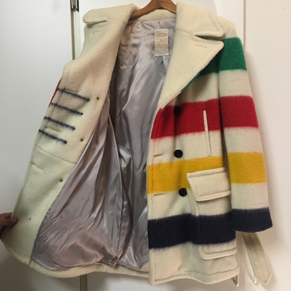 Hudson"s Bay Point Blanket Vintage Coat Mint Large