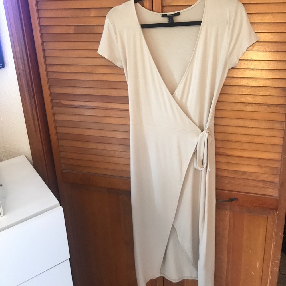 Beige wrap dress