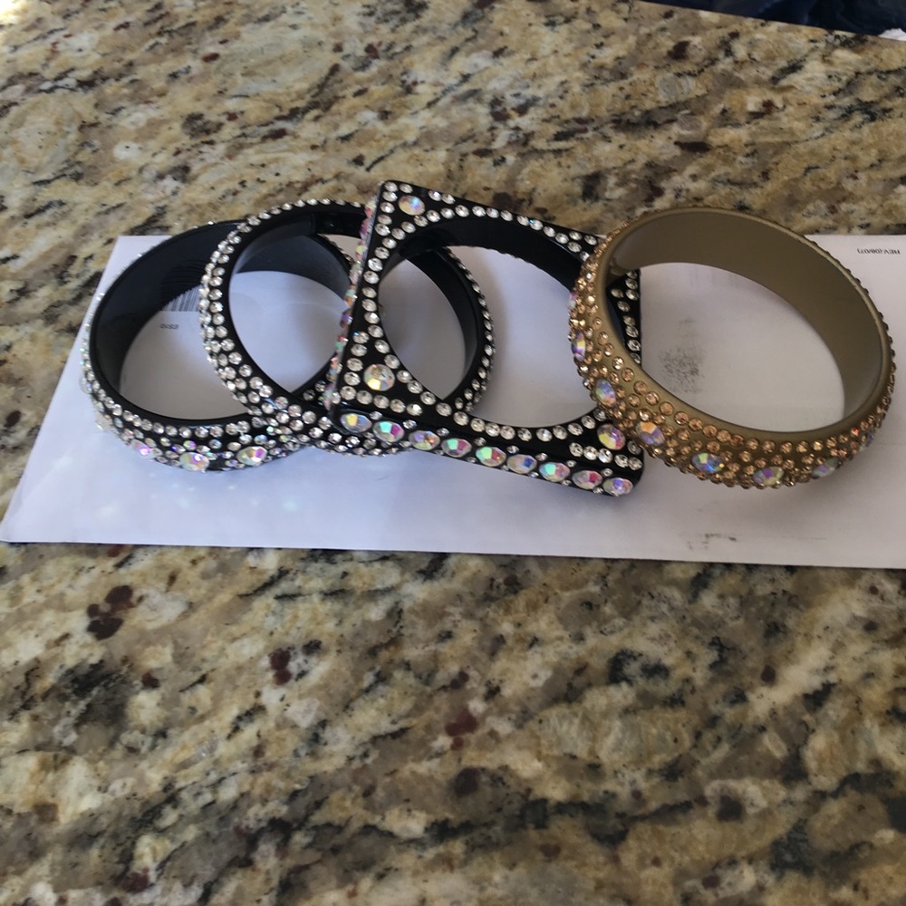 Rhinestone cuff bracelet bundle