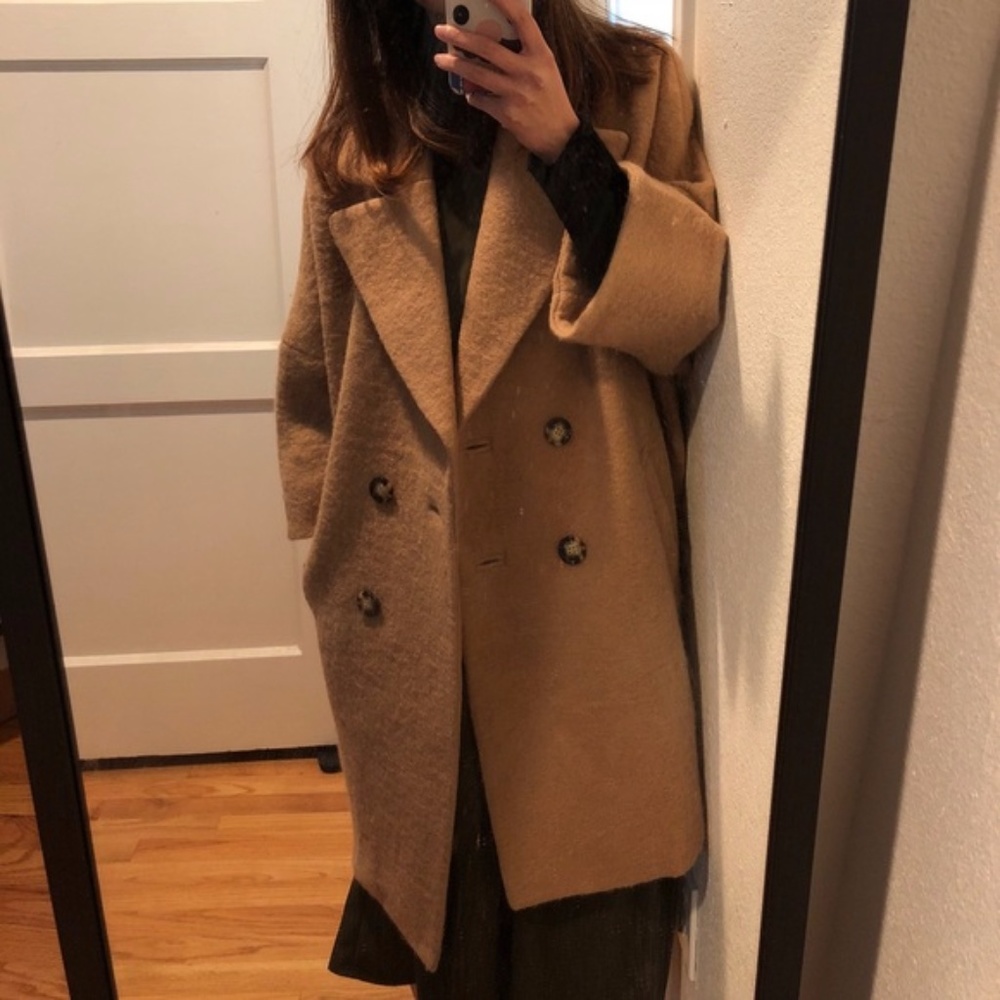 Moussy oversized camel coat - one size