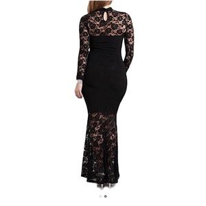 Black gown with strapless knee length underlay