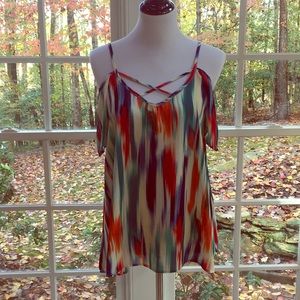 Lime n Chili cold shoulder cross-front top