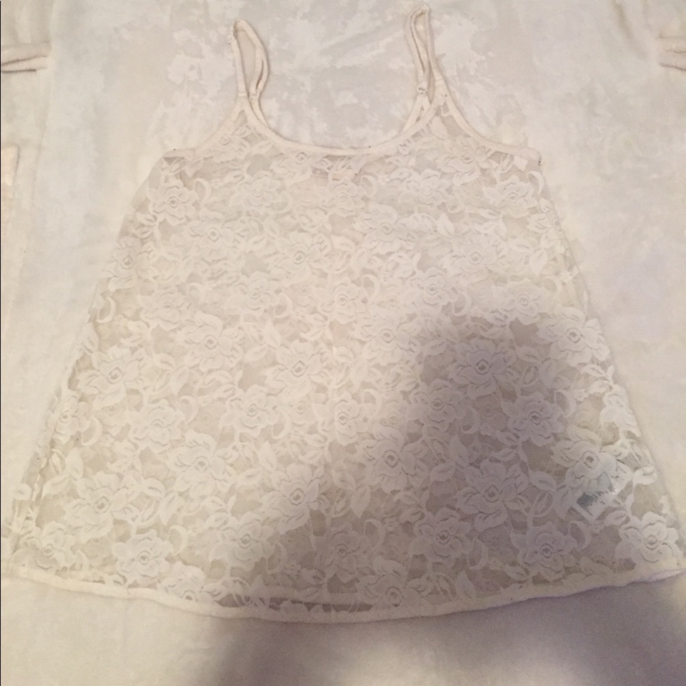 White lace tank top