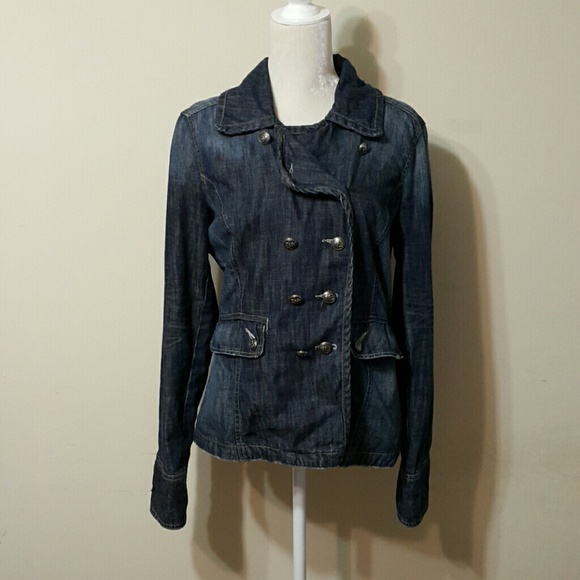 double breasted denim blazer