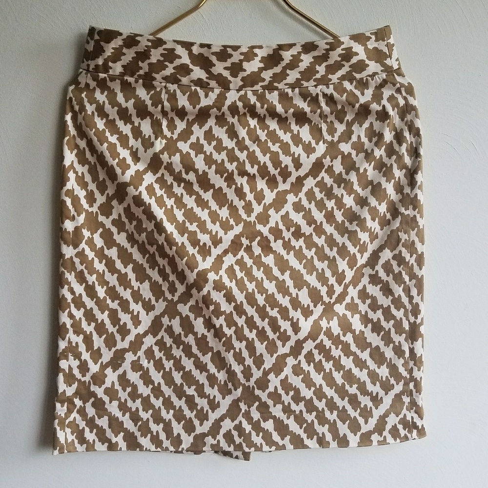 J. Crew gold and white skirt