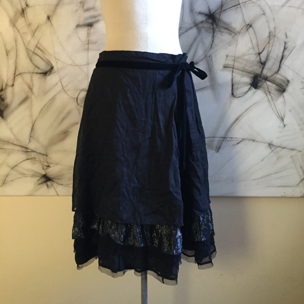 Free People black layered party skirt