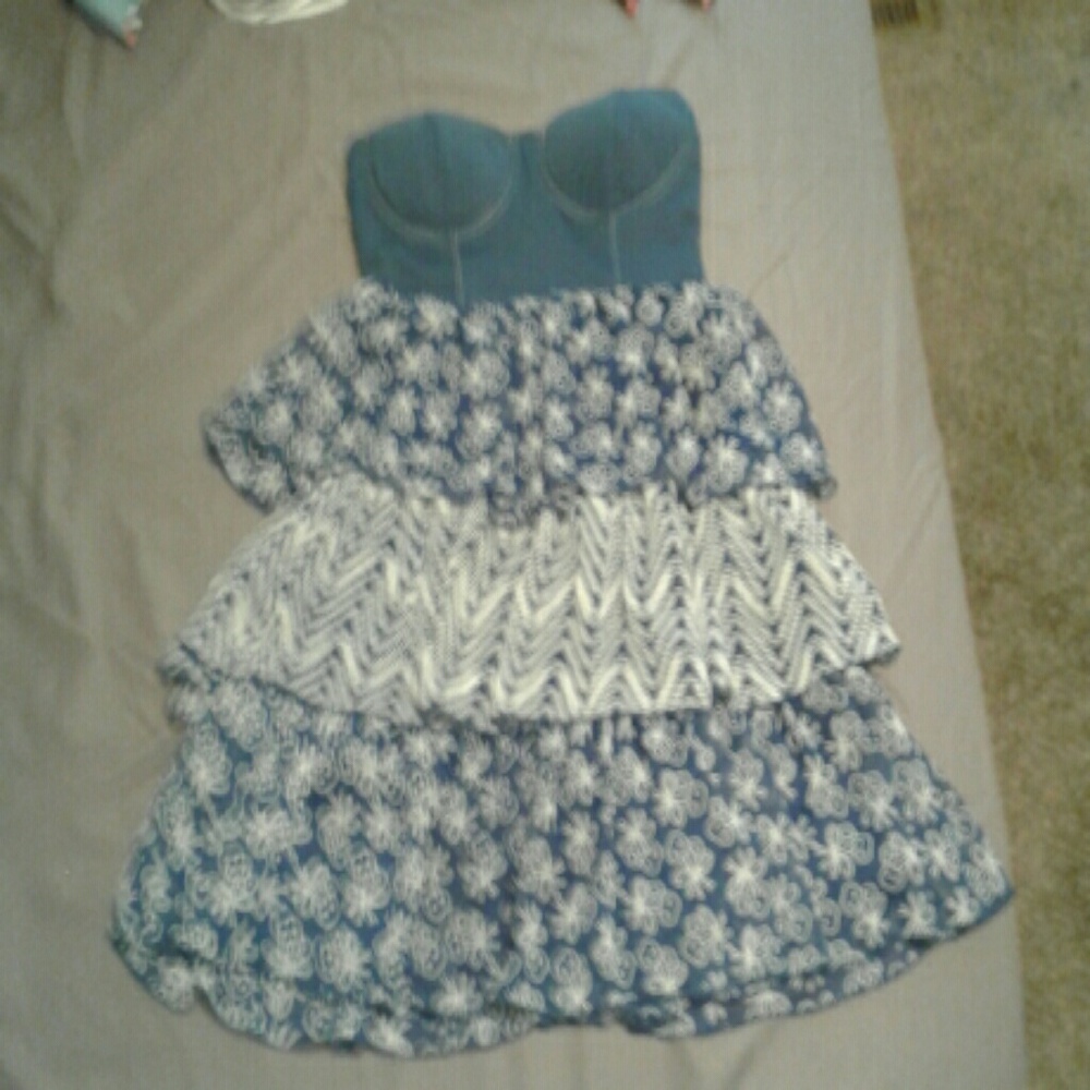 Strapless ruffle dress