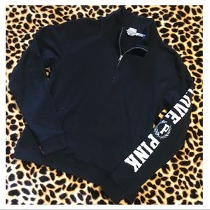 VS PINK BOYFRIEND HALF ZIP PULLOVER