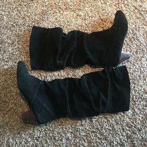 Black suede boots