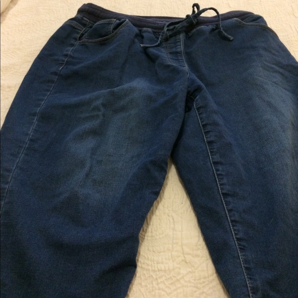 Cropped jeans with elastic waist 18P